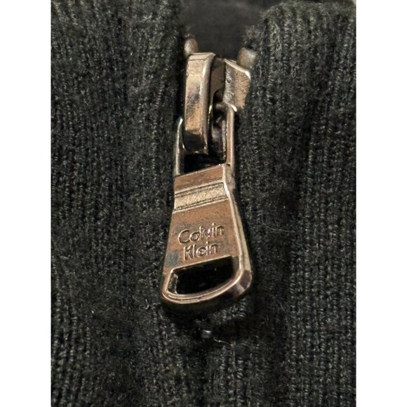 Like New Calvin Klein Mens Black Double-Zip Wool Blend Coat XL Quilted Lining - Picture 12 of 15